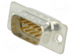 Connector: D-Sub | gold-plated | soldering | for cable | grey | plug