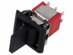ROCKER | DP3T | Pos: 3 | (ON)-OFF-(ON) | 2A/250VAC | 5A/28VDC | black