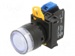 Switch: push-button | 22mm | Stabl.pos: 2 | NO | white | LED | IP65 | YW