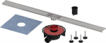 TECElineo shower channel set brushed stainless ste