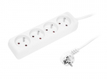 Elektrimaterjalid // Elektri laiendid, Pikendusjuhtmete, hajutuste ja UK ja USA adapterite komplekt // 98-716# Przedłużacz sieciowy pr-470p 4-gniazda z uziemieniem 5m biały 3x1,5mm