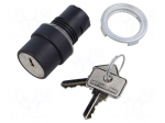 Switch: rotary with key | 22mm | Stabl.pos: 3 | none | IP65 | prominent