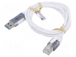 Cable | slim,USB 3.0 | RJ45 plug,USB A plug | nickel plated | 1m