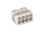 COMPACT SPLICING CONNECTOR - FOR SOLID CONDUCTORS - max. 2.5 mm&sup2; - 8-CONDUCTOR - TRANSPARENT HOUSING - LIGHT GREY COVER