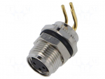 Connector: M8 | female | PIN: 3 | 48V | IP67 | angled | socket | 4A