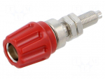 Laboratory connector: 4mm banana | socket | 30VAC | 60VDC | 63A | red