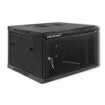 Qoltec RACK 19" Cabinet | 6U | 600 x 370 x 600 | Perforated doors | Hanging | Steel case | Lock | Black