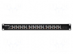 Patch panel | black | Number of ports: 12 | RJ45 socket x12 | RACK