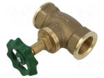 Straight valve | 16bar | brass CW617N | Thread: G 1" internal | 1300