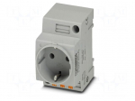 Connector: AC supply | socket | female | 16A | PIN: 3 | push-in | grey