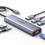 Cable Ugreen  HUB Ugreen CM512 15598 6in1 USB-C - 3x USB-A 3.0 / HDMI / RJ45 / USB-C PD - gray
