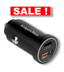 12&ndash;24V Auto USB kiirlaadija Quick Charge 3.0, 3A, 38W, 2 porti: USB-C + USB-A