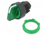 Switch: rotary | Stabl.pos: 3 | 22mm | green | Illumin: LED | IP66 | Pos: 3