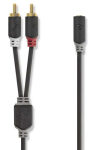 Adapter Nedis 3.5mm F - 2x RCA M 0.2m