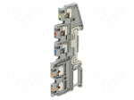 Splice terminal: rail | for DIN rail mounting | spring clamp | grey