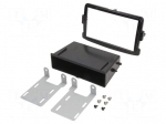 Radio mounting frame | Dacia,Opel,Renault | 2 DIN | black gloss