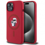 Other goods Karl Lagerfeld Karl Lagerfeld Silicone Karl&Choupette Heads Ring MagSafe iPhone 15 Case - Red