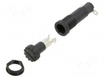 Fuse holder | 20A | 250V | 250VAC | 600VDC | FEU | on panel | black | IP40