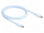 Cable | USB 2.0 | USB C plug,both sides | gold-plated | 1m | blue | 60W