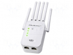 Repeater WiFi | IEC C8 male,RJ45 socket x2 | white | 2.4GHz,5.8GHz