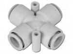 Push-in fitting | -1&divide;10bar | Mat: polypropylene | 4-fold branch