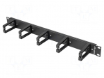 Cable organizer | 1U | black | Standard: 19"