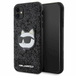 Karl Lagerfeld KLHCN61G2CPK Hardcase Glitter Choupette Patch for iPhone 11 / Xr 6.1" / black