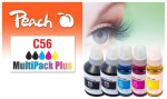 Peach Canon GI-56 MultiPack Plus taaskasutatud tindikassett