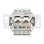 Rozete UAE 8-8 UPO K6 US mehānisms 2xRJ45 UTP Cat.6/Cat.6A