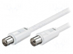 Cable | 75&Omega; | 3.5m | coaxial 9.5mm socket,coaxial 9.5mm plug | white
