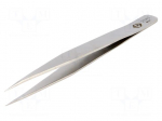 Tweezers | 130mm | for precision works | Blades: elongated,narrow