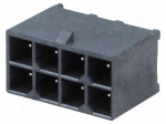Socket | wire-board | male | Mega-Fit | 5.7mm | PIN: 8 | Layout: 2x4 | 23A