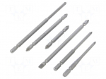 Kit: screwdriver bits | Phillips,slot | Size: PH0,PH1,PH2,SL 6mm