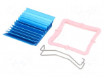 Heatsink: extruded | grilled | BGA | blue | L: 33mm | W: 33mm | H: 7.5mm