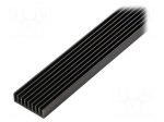 Heatsink: extruded | grilled | black | L: 1000mm | W: 33mm | H: 10mm