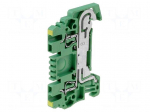 Splice terminal: rail | 1.5mm2 | ways: 1 | terminals: 2 | yellow-green
