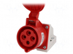 Connector: AC supply 3-phase | socket | female | 32A | 400VAC | IP44
