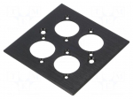 Mounting adapter | quadruple | countersunk screw hole | black