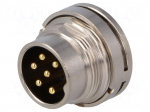 Connector: M16 | socket | male | soldering | PIN: 6 | 5A | 125V | straight