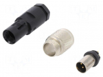 Connector: M9 | plug | male | Plating: gold-plated | 125V | IP67 | PIN: 4