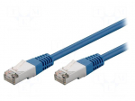 Patch cord | F/UTP | 5e | stranded | CCA | PVC | blue | 10m | 26AWG
