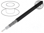 Wire: coaxial | RG223U | 1x50&Omega; | solid | Cu | PVC | black | 100m | 5.4mm