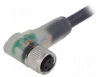 Connection lead | M8 | PIN: 3 | angled | 5m | plug | 60VAC | 4A | -25&divide;80&deg;C