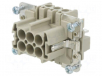 Connector: HDC | male | PIN: 6 | size 6 | contact insert | 600V | 16A | 6+PE