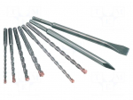 Drill set | for concrete | steel | F4 FORTE | Holder: SDS-Plus&reg; | 8pcs.