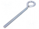 Hook | ring | steel | zinc | Thread len: 200mm | Overall len: 300mm