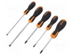 Screwdriver: universal-set | Phillips,slot | 5pcs.