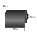 Ribbons 108mm x 450m/25mm/108mm/Wax/Out, melns