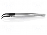 Tweezers | Blade tip shape: sharp | Tweezers len: 130mm | ESD