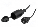 Extension lead | 3x1.5mm2 | 40m | rubber | black | Sockets no: 1 | 10A